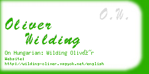 oliver wilding business card